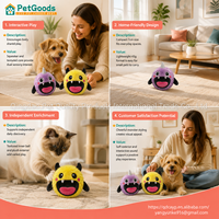 Jouet à mâcher interactif pour chien, monstre couineur en peluche, balle à picots, noyau en caoutchouc TPR, 7 cm, pour petites races, nettoyage des dents, double texture