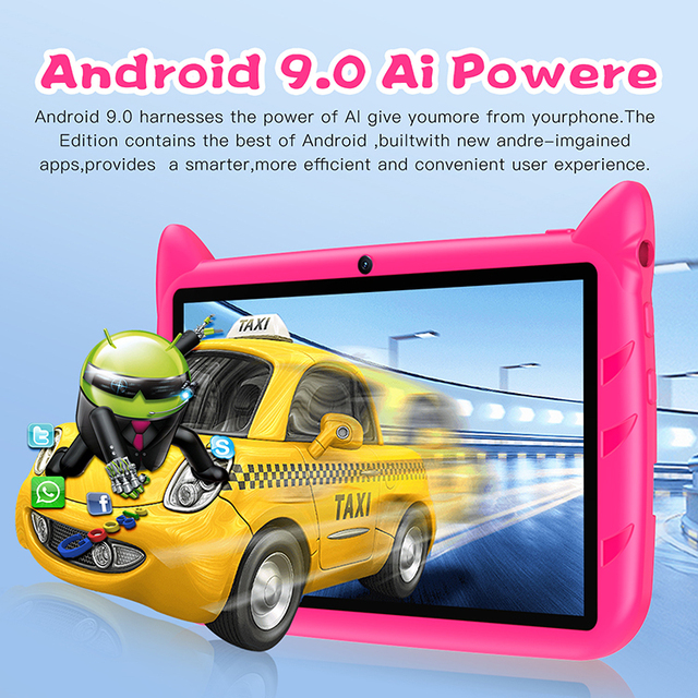 Dual SIM Android 9.0 7" Tablet EVA Case 2GB RAM 32GB ROM 1280x800 Display Capacitive MTK Education Business Kids