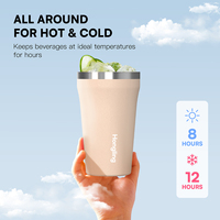 Gobelet isotherme Hong Ling 24oz avec logo personnalisé, double paroi en acier inoxydable, avec couvercles coulissants