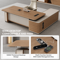 Bureau de direction modulaire minimaliste en forme de L, table de bureau de luxe, design moderne, mobilier de bureau en bois pour bureaux