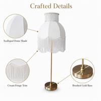 Lampe de table sans fil rechargeable à piles, abat-jour en tissu à franges de style victorien pour la décoration de table de mariage