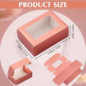 Boîtes à savon pour emballage artisanal, mini boîte en kraft avec fenêtre pour cadeau, emballage de pâtisserie et de bonbons (or rose) - Product Image 3