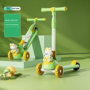 Scooter pliant pour enfants fourni par le fabricant détachable clignotant à une touche de contrôle capteur de couleur de dessin animé en plastique trois - Product Image 2