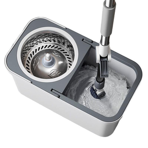 Serpillère rotative à essorage automatique avec manche pour nettoyer les carreaux et éliminer les rayures, double seau, serpillère magique à essorage rapide - Product Image 6