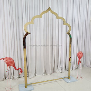 Mesa de comedor de autoservicio circular de acero inoxidable dorado furun, utilizada para bodas, festivales y fiestas - Product Image 2