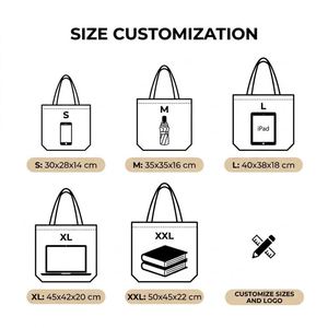 Reusable Custom Printed Promotional Canvas Handled <b>Bag</b> with Zipper Closure <b>Medium</b> <b>Size</b> for Travel - Product Image 5