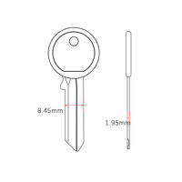Clé de porte vierge personnalisée en laiton UL050, résistante à l'eau, avec tête en plastique colorée pour armoires, 100 pièces