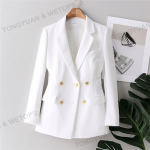 Traje elegante para mujer, chaqueta <span class=keywords><strong>blanca</strong></span> de oficina, de gran tamaño, último diseño, dos piezas, ropa de negocios - Product Image 2