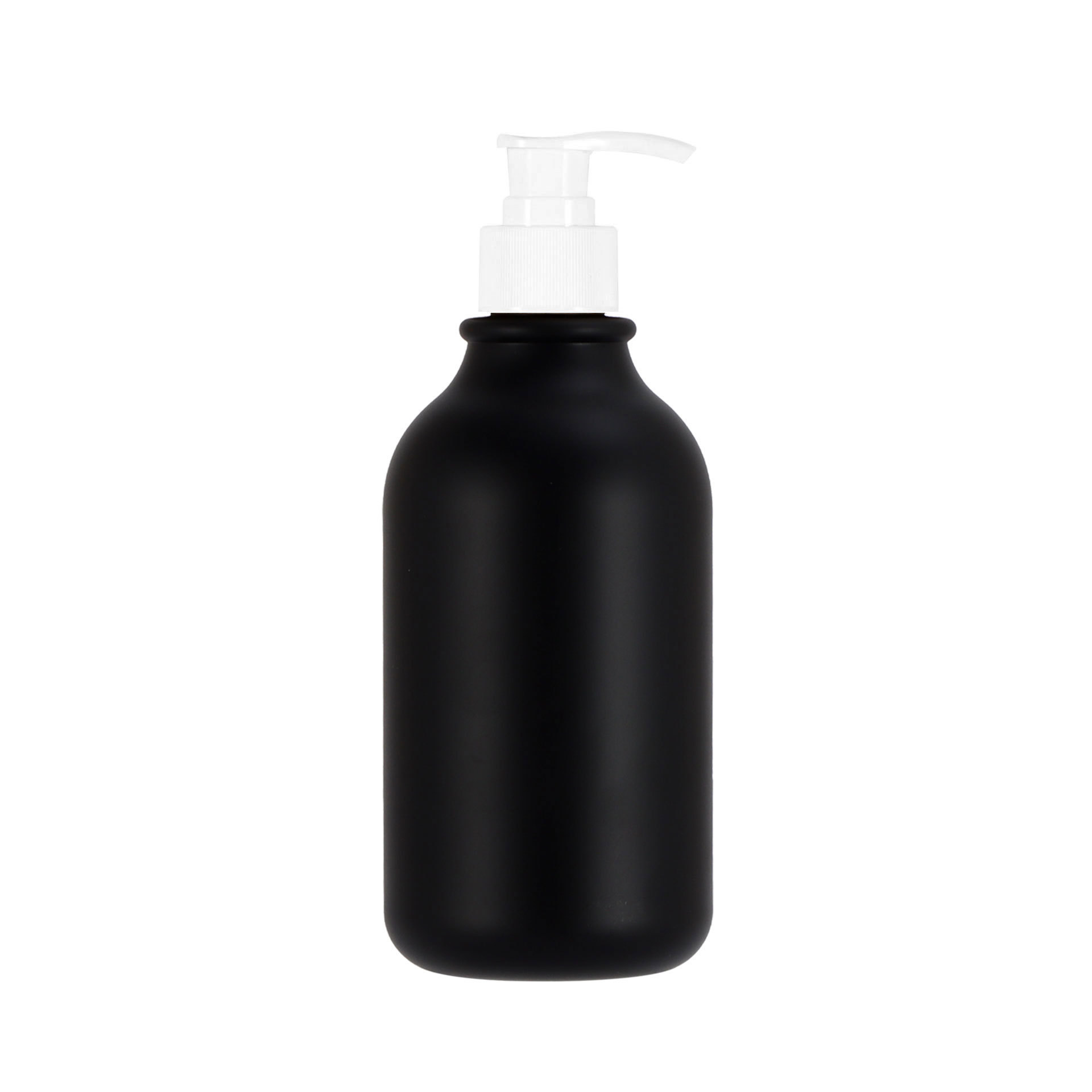Flacon noir mat OH pompe blanche