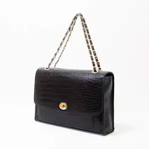 Fashion Crocodile Leather Luxury Designer Handbags Design Ladies Fancy Hand Bags Chain 2022 New for Women Black Thread Single