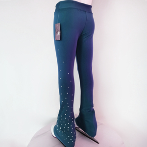 <span class=keywords><strong>Pantalon</strong></span> de <span class=keywords><strong>patinage</strong></span> artistique LIUHUO pour filles et femmes, violet et noir, en polaire, pour entraînement et pratique, leggings de ski - Product Image 2