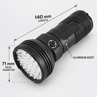 Lampe torche LED rechargeable USB-C W5202-1 noire, 31 LED, étanche IP54, en alliage d'aluminium, autonomie 4-5h, 5500lm, 4500mAh