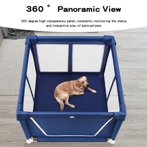 Corral de juegos de tela Oxford 600D con puerta con cremallera para cachorros y gatos, perros pequeños, uso en interiores, tela gruesa, resistente y segura - Product Image 4