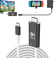 Câble de charge rapide TUTI 2M 100W en PVC HDTV 4K60HZ pour Switch N-Switch 2, type C vers HDTV pour TV, téléphone, PC, jeux