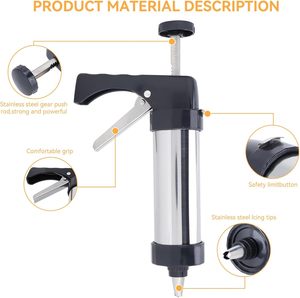 Wholesale LOW MOQ Food Grade Biscuit Maker Set Stainless Steel Cookie <b>Press</b> Gun <b>Kit</b> - Product Image 4