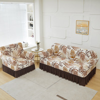 Housse de canapé en polyester unie imprimée, anti-rayures, anti-poussière, décorative, pour salon