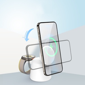 Nuevo <span class=keywords><strong>cargador</strong></span> inalámbrico de <span class=keywords><strong>15</strong></span> vatios CE ROHS FCC portátil fuerte magnético 2 en 1 estación de carga para reloj iPhone <span class=keywords><strong>Samsung</strong></span> - Product Image 2