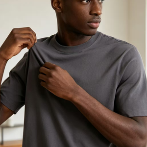 En Stock, Camiseta de Cuello Alto, 250 g/m², 100% Algodón, Hombros Caídos, Gruesa, de Alta Calidad, Estilo Urbano, Peso Pesado, Personalizable, Unisex - Product Image 6