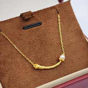 UM Jewelry 925 <b>Silver</b> Gold Plated Minimalist Pendant <b>Necklace</b> Natural Freshwater Pearl Unisex/<b>Men</b>/Women Gift NGTC Certified - Product Image 5