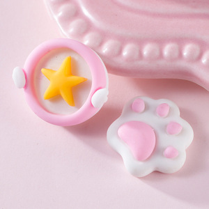 Adorno de Resina con Forma de Pata de Gato y Estrella, Decoración para Teléfono Móvil, Accesorio DIY - Product Image 1