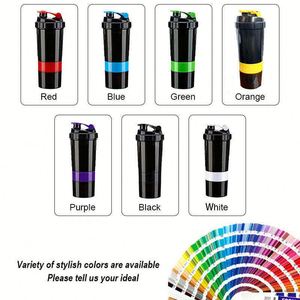 Botella Mezcladora de Proteínas Personalizada con Nuevo Diseño 2025 - Botella de Agua Deportiva y para Gimnasio Libre de BPA - Tapa con Compartimento de Almacenamiento y Vaso Mezclador (Venta al Por Mayor Disponible) - Product Image 2
