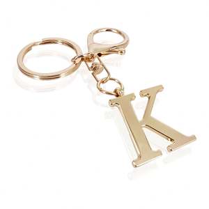 Personalized Gift Fashion Simple Gold English A-Z 26 <b>Letter</b> Key Chain <b>Metal</b> Pendant Simple Key Chain Bag Accessories - Product Image 5