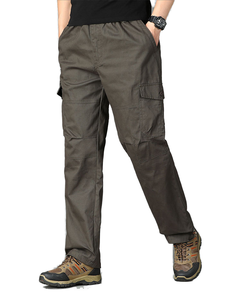 Logo personalizzato Casual da esterno <span class=keywords><strong>pantaloni</strong></span> <span class=keywords><strong>Cargo</strong></span> in velluto a coste per uomo piatte a metà rialzo chiusura con coulisse di grandi dimensioni a più tasche Multiple - Product Image 1