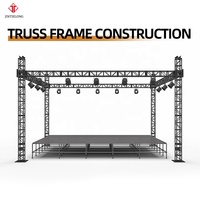 Sistema de Estructura Modular Cuadrada de Aluminio Resistente para Exhibición, Instalación Rápida, Construcción Soldada en Plata/Negro
