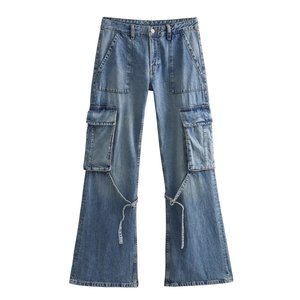 Nouvel Arrivage en Gros : Jean Femme Taille Mi-Haute Coupe Slim avec Poches, Style Tenue de Travail Tendance - Product Image 2