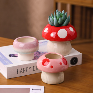 Maceta Hidropónica de Cerámica con Forma de Hongo Creativa, Estilo INS, Macetero de Dibujos Animados, Organizador de Bolígrafos, Adorno para <span class=keywords><strong>Estudiantes</strong></span> - Product Image 2