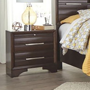 Contemporary Dark Wood Slat Drawer Bedroom Dresser with <b>Mirror</b> - Product Image 3