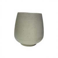 Pot de fleurs en résine de pierre blanche de style nordique minimaliste moderne Wabi Sabi, forme de larme arrondie, pour plantes d'intérieur et d'extérieur