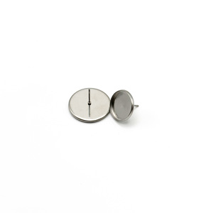 Stainless Steel Disc Earring <b>Posts</b> <b>Round</b> Settings For Earring Making DIY Jewelry Accessories - Product Image 5