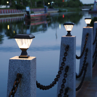 Lampadaire LED solaire en aluminium IP65 pour extérieur, portail, pilier, jardin