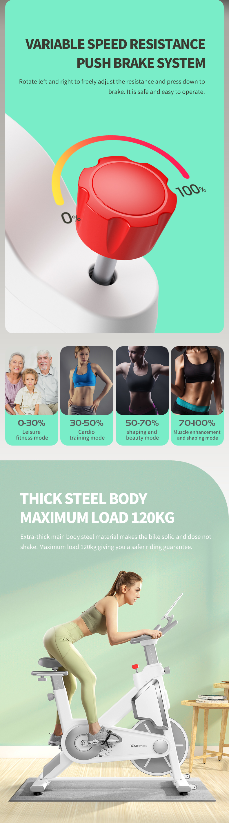 SGS certified YPOO Intelligent Fitness Equipment Source Factory gym spinning bike spinning bikes for sale