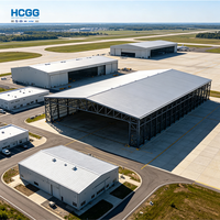 Hangar para Aviones con Estructura de Acero Aislada y Ahorro de Energía, Nave Metálica Prefabricada con Vigas en H para Almacenamiento de Aviones a Reacción