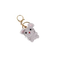 Mini porte-clés en peluche animale au crochet fait main, style dessin animé, artisanat tissé Amigurumi, signe du zodiaque chinois, breloque de sac, vente en gros