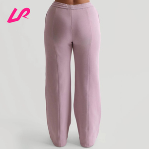 Pantalones Deportivos Personalizados con Logotipo, Transpirables, de Tela Gruesa, para Mujer, de Pierna Ancha, con Cordón Ajustable, Cálidos, Estilo Urbano, Holgados, para Entrenamiento 1 - Product Image 5