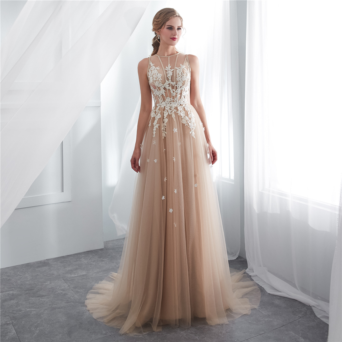 prom dress champagne
