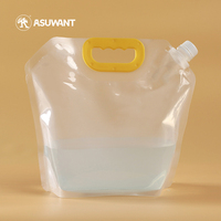 Sacs en plastique transparents à bec verseur avec poignée, qualité alimentaire, haute barrière, pour eau, bière, soupe, 5L 10L