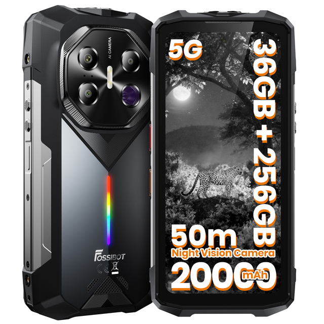 Fossibot F113 With Night Vision Camera 5G 20000mAh Android 15 Big Battery Dual Sim NFC Camping Industrial Rugged Smartphone