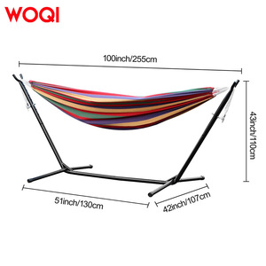 Hamaca Woqi para Exteriores con Estructura, Tamaño Doble, Diseño a Rayas, Tela de Algodón Roja, Uso Interior y Exterior - Product Image 3
