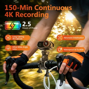 Micro-caméra portable 4K 1080p pour TikTok, <span class=keywords><strong>kit</strong></span> de montage POV pour créateurs de vidéos, anti-tremblement, étanche 5M, 128 Go - Product Image 4