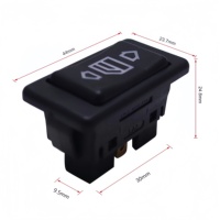 Interruptor Universal de 6 Pines para Elevalunas de Coche, Botón Único con Luz Indicadora LED Verde, Accesorios para Interruptor de Elevación de Cristales de Puerta Automática