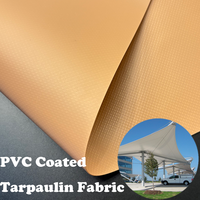 Tissu enduit PVC imperméable anti-UV imprimé uni, robuste et certifié ISO, pour abri de voiture extérieur