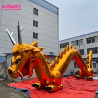 Dragon gonflable géant, double dragon chinois, pour les hommes