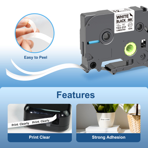 Ruban d'<span class=keywords><strong>étiqueteuse</strong></span> noir sur blanc Puty 12 mm TZe-231, rubans compatibles TZ laminés Tze231, ruban d'<span class=keywords><strong>étiqueteuse</strong></span> 12 mm - Product Image 6