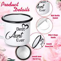Mug en émail personnalisé avec bord roulé, disponible en 4oz, 6oz, 8oz, 9oz, 10oz, promotionnel et par sublimation