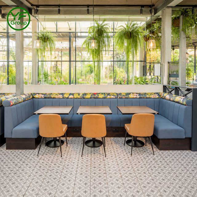 Commercial Custom Luxury Restaurant Furniture Fabric Booth Seating Upholstered Banquette Bench for Cafe Bar Hotel