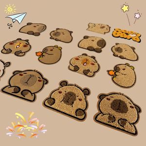 New Stock Self Sticker Cute Embroidered Chenille Capybara Patch for T-shirt Hoodies Hat Decoration - Product Image 3